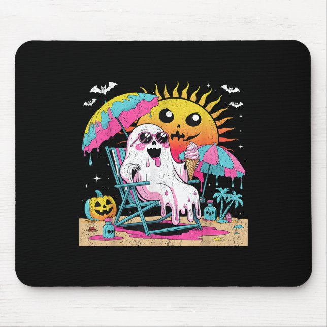 Dead Inside Tan Outside Funny Ghost Beach Art  Mouse Pad (Front)