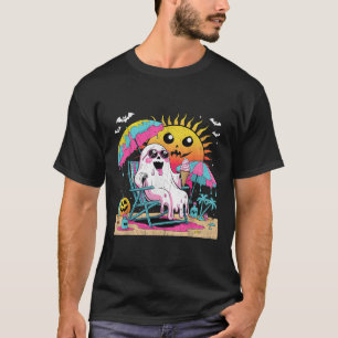 Dead Inside Tan Outside Funny Ghost Beach Art T-Shirt