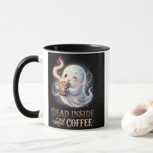 Dead Inside Until Coffee Cute Ghost Mug