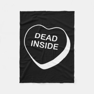 Dead Inside Valentines Day Conversation Heart Fleece Blanket
