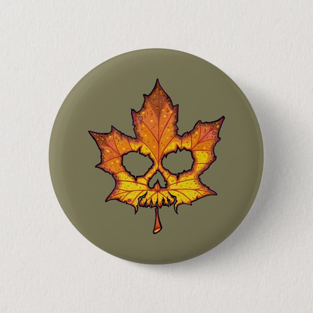 Dead Leaf 2 Inch Round Button (Front)