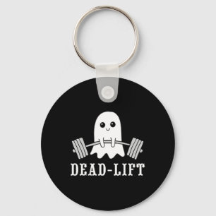 Dead Lift Ghost Gym Halloween Weight Lifting Worko Keychain