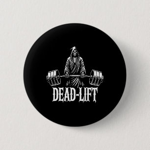 Dead-lift - Grim Reaper Halloween Gym Workout Body 2 Inch Round Button