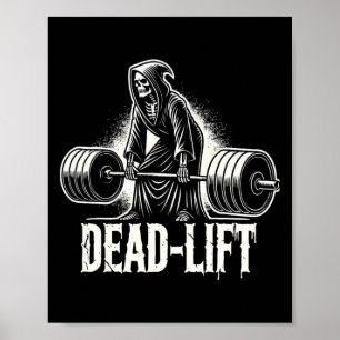 Dead-lift - Grim Reaper Halloween Gym Workout Body Poster