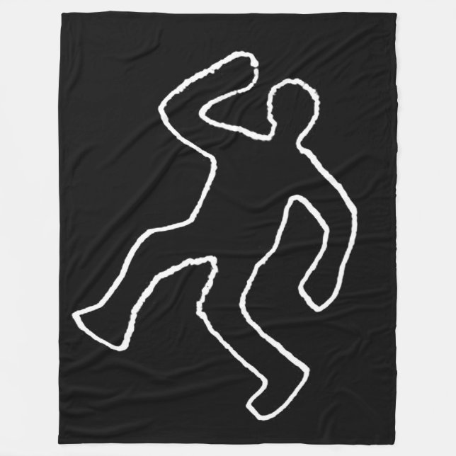 Dead Man Chalk Outline Gag Blanket (Front)