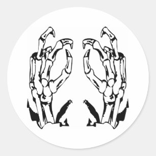 Dead Man Skeleton Hands Classic Round Sticker