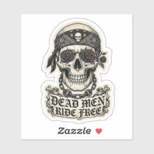 Dead Men Ride Free Bandana Skull Roses