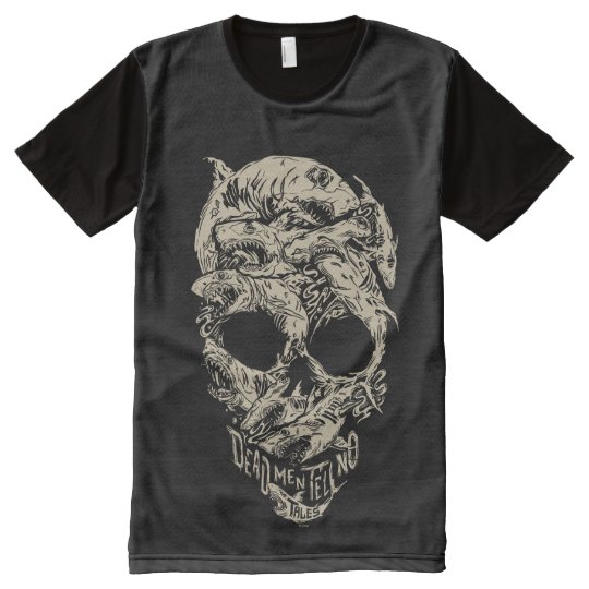 Dead Men Tell No Tales Skull All-Over-Print T-Shirt | Zazzle.ca
