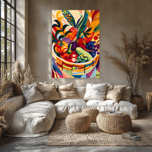 Dead Nature: Fruit in Favist Style. Canvas Print