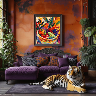 Dead Nature: Fruit in Favist Style. Canvas Print