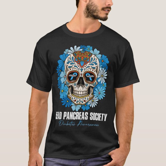 Dead Pancreas Society Diabetes Awareness Floral Su T-Shirt (Front)