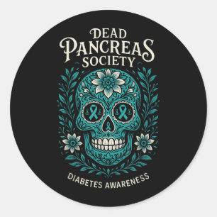 Dead Pancreas Society - Diabetes Awareness Skull Classic Round Sticker
