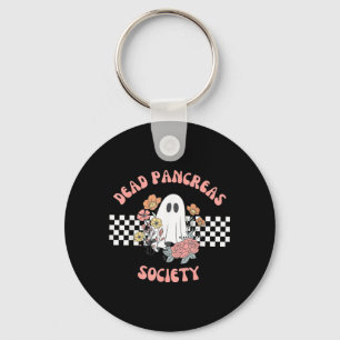 Dead Pancreas Society Funny Ghost Diabetes Keychain