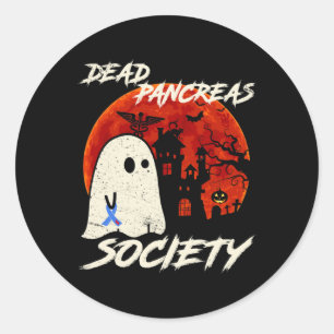 Dead Pancreas Society Ghost Diabetes Awareness Hal Classic Round Sticker