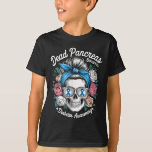 Dead Pancreas Society Shirt Floral Skull Diabetes