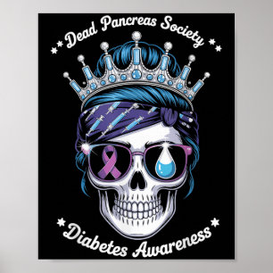 Dead Pancreas Society Shirt Funny Diabetes Awarene Poster