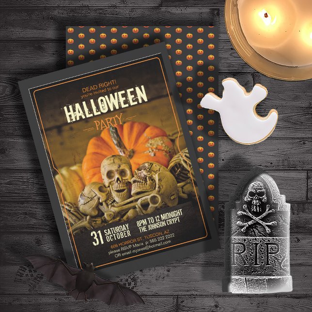 Dead Right You're Invited Halloween Party ID859 Invitation (Front/Back In Situ)