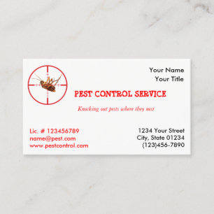 Dead Roach Pest Service 1 Sided Business Card v2