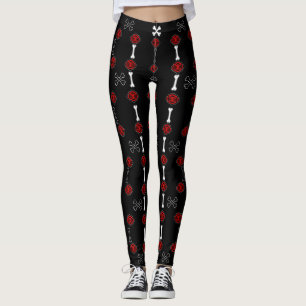 Dead Roses (Black w/ Red) Leggings