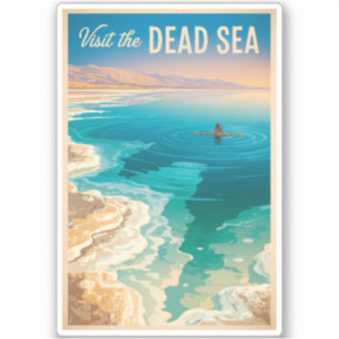 Dead Sea Illustration Travel Art Vintage