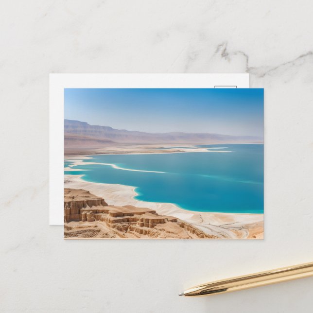 Dead Sea in Israel Postcard (Front/Back In Situ)