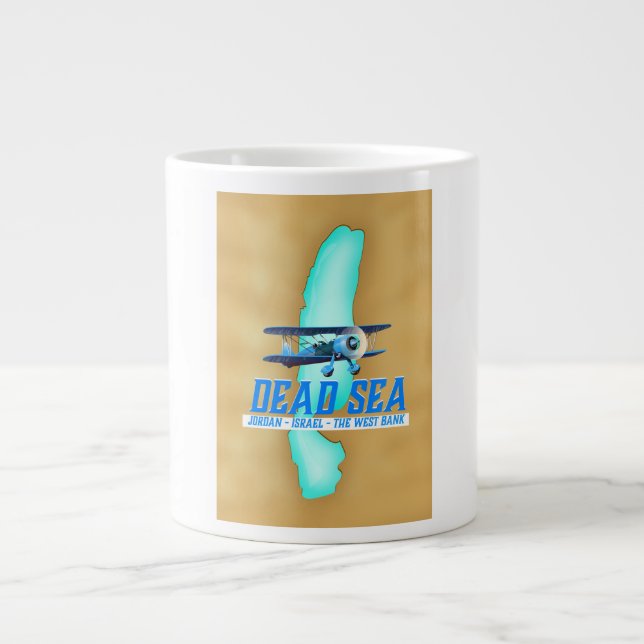 Dead Sea Travel Poster Large Coffee Mug (Front)