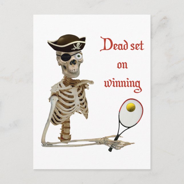 Dead Set Tennis Pirate Postcard (Front)