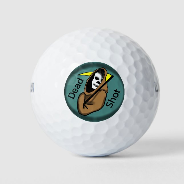 "DEAD SHOT" GRIM REAPER ICON GOLF BALLS (Front)