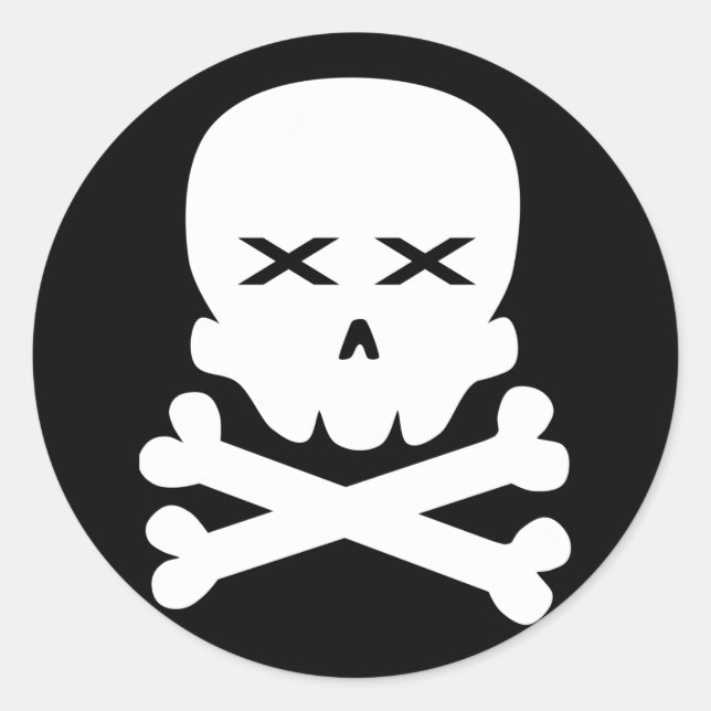 Dead Skull Classic Round Sticker (Front)