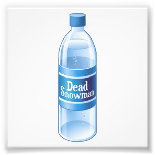 Dead Snowman Melted Bottled Water Photo Print
