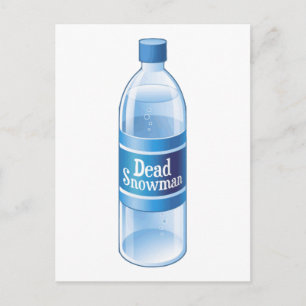 Dead Snowman Melted Bottled Water Postcard