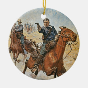 Dead Sure: a U.S. Cavalry trooper in the 1870s (co Ceramic Ornament