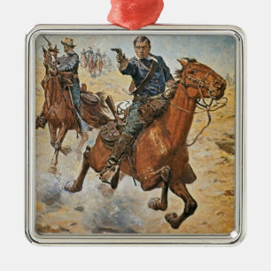 Dead Sure: a U.S. Cavalry trooper in the 1870s (co Metal Ornament