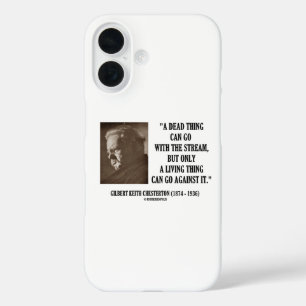Dead Thing With Stream Living Thing Chesterton Qte iPhone 16 Case