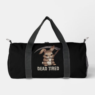 Dead Tired Cute Bunny Grim Reaper Coffee Duffle Bag