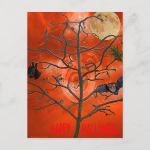 Dead Tree amongst an Orange Scary Sky Postcard