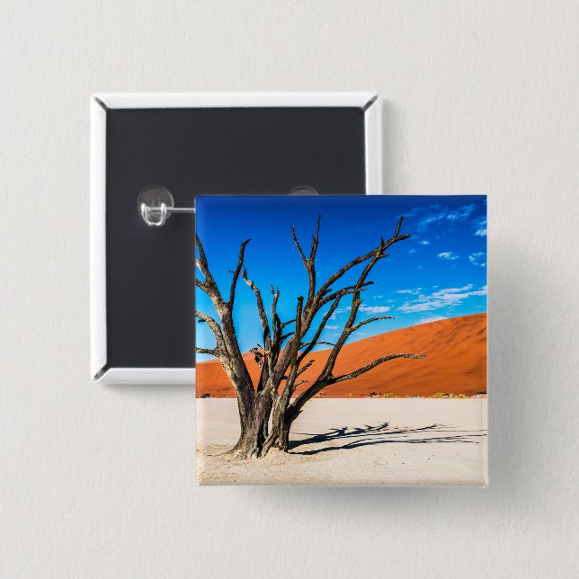 Dead tree in Deadvlei, Namibia 2 Inch Square Button (Front & Back)