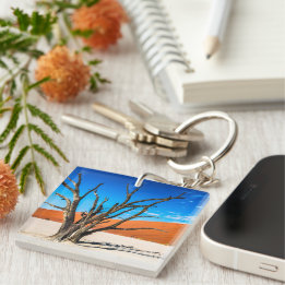 Dead tree in Deadvlei, Namibia Keychain