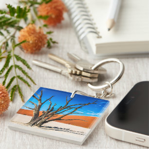 Dead tree in Deadvlei, Namibia Keychain