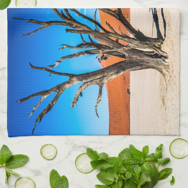 Dead tree in Deadvlei, Namibia Kitchen Towel (Folded)