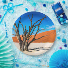 Dead tree in Deadvlei, Namibia Paper Plate