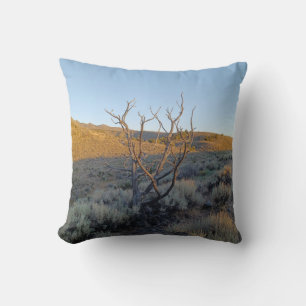 Dead Tree in the Nevada Desert Throw Pillow