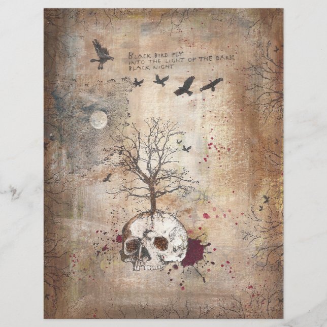 Dead tree on skull dark art Flyer (Front)