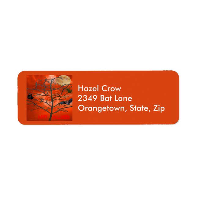 Dead Tree Orange Scary Sky Address Labels (Front)