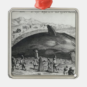Dead whale metal ornament