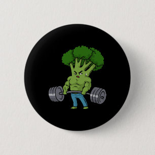 Deadlift Broccoli Gym Fitness Motivation Bodybuild 2 Inch Round Button