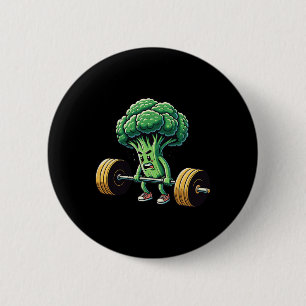 Deadlift Broccoli Gym Fitness Motivation Bodybuild 2 Inch Round Button