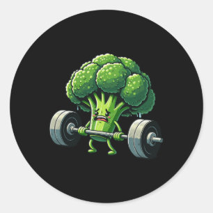 Deadlift Broccoli Gym Fitness Motivation Bodybuild Classic Round Sticker