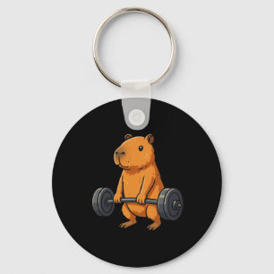 Deadlift Capybara Funny Fitness Capy Lover Gym Men Keychain