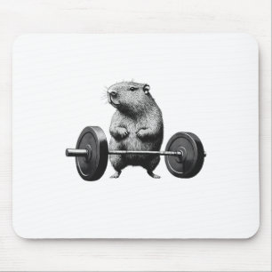 Deadlift Capybara Funny Fitness Rodent Lover Worko Mouse Pad
